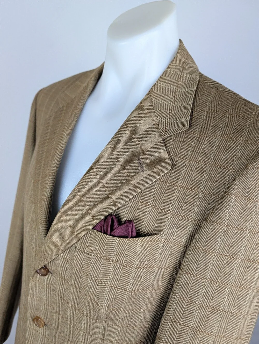 Barcelino x Marco Azzali Virgin Wool Sport Jacket in Soft Tan Herringbone